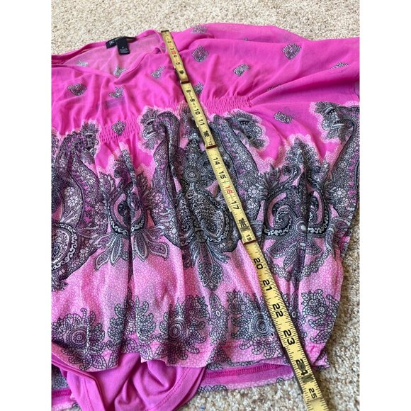 INC International Concepts Kimono Blouse Womens Petite Pink Paisley Boho Artsy - Picture 8 of 8